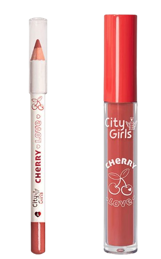 KIT LABIAL CHERRY LOVE (LÁPIS + BATOM) - COR 4 / CITY GIRLS