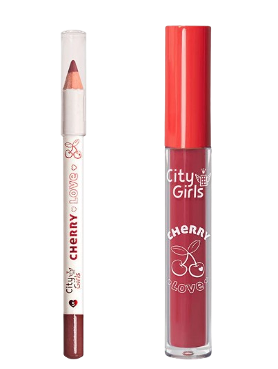 KIT LÁBIAL CHERRY LOVE (LÁPIS + BATOM) - COR 5/ CITY GIRLS