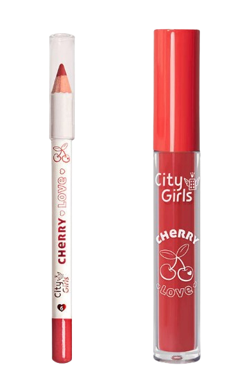 KIT LÁBIAL CHERRY LOVE (LÁPIS + BATOM) - COR 6 / CITY GIRLS