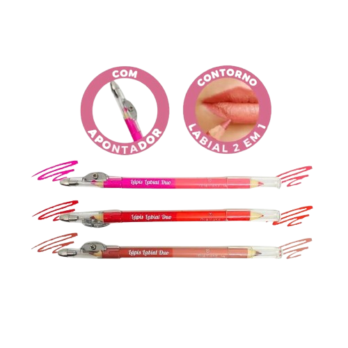 LÁPIS DUO PARA CONTORNO LABIAL / MIA MAKE