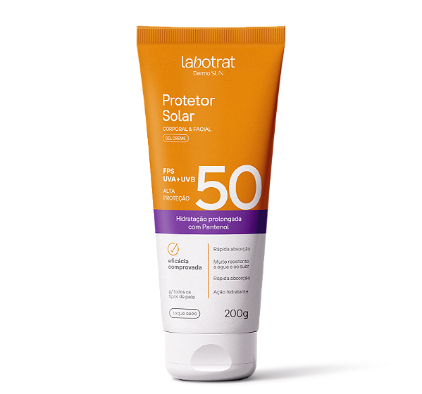 PROTETOR SOLAR CORPORAL E FACIAL FPS 50 - 200G / LABOTRAT