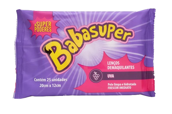 LENÇO DEMAQUILANTE BABASUPER - UVA / #SUPERPODERES