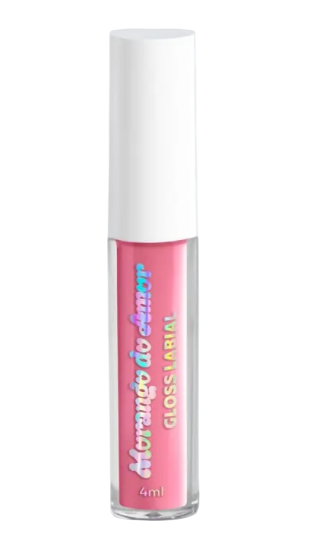 GLOSS LABIAL - MORANGO DO AMOR - COR: BRIGADEIRO DE MORANGO / DAILUS