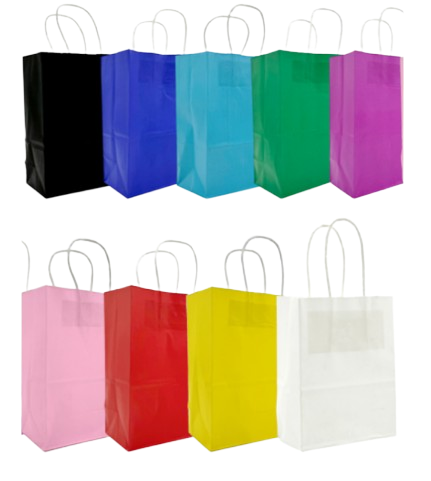 SACOLA DE PAPEL CORES VARIADAS (SAC0145) M - 16 X 22 X 8 cm