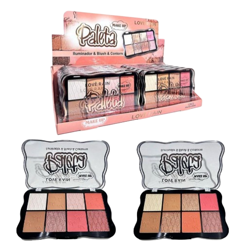 PALETA - ILUMINADOR, BLUSH & CONTORNO / LOVE RAIN