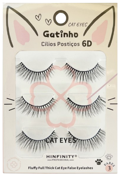 CÍLIOS POSTIÇOS C/ 3 PARES - CAT04 / HINFINITY