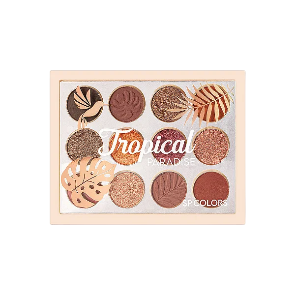 PALETA DE SOMBRAS 12 CORES - TROPICAL PARADISE / SP COLORS