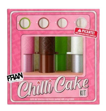 KIT C/ 4 GLOSSES LABIAIS - CHILLI CAKE / FRANCINY EHLKE