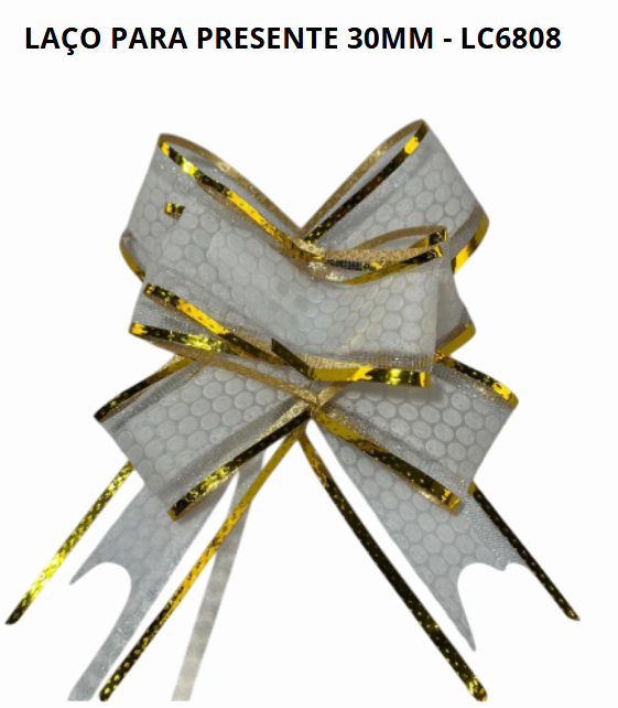 PACOTE COM 10 LAÇOS PARA PRESENTE 30MM - LC6808