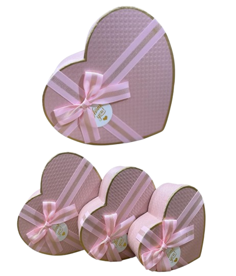 KIT CAIXA CORAÇÃO C/ 3 PCS - LC6942 - G(22X20X9CM) / M(19X17X7,5CM) / P(16X14X6CM)