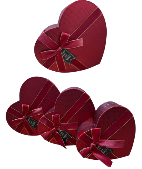 KIT CAIXA CORAÇÃO C/ 3 PCS - LC6938 - G(22X20X9CM) / M(19X17X7,5CM) / P(16X14X6CM)