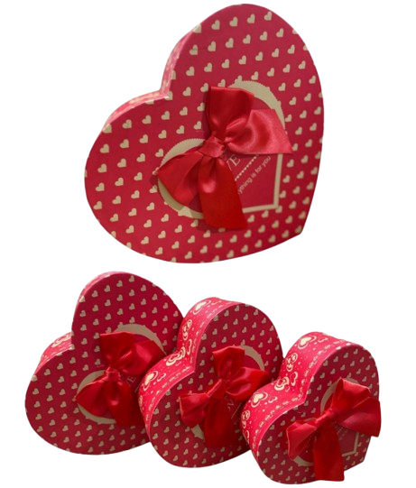 KIT CAIXA CORAÇÃO C/ 3 PCS - LC7161- G(22X20X9CM) / M(19X17X7,5CM) / P(16X14X6CM)