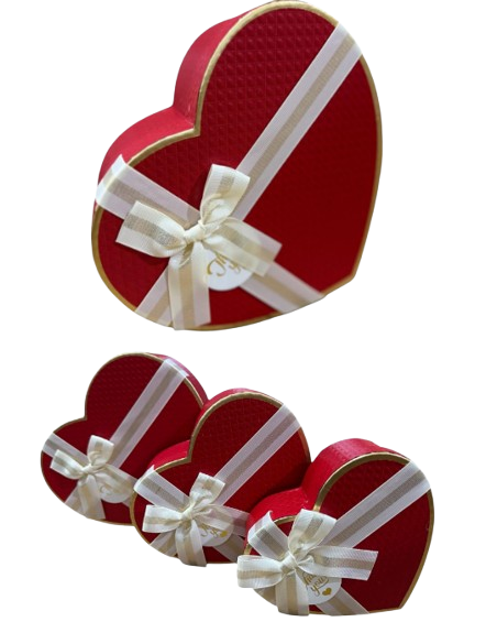 KIT CAIXA CORAÇÃO C/ 3 PCS - LC6944- G(22X20X9CM) / M(19X17X7,5CM) / P(16X14X6CM)