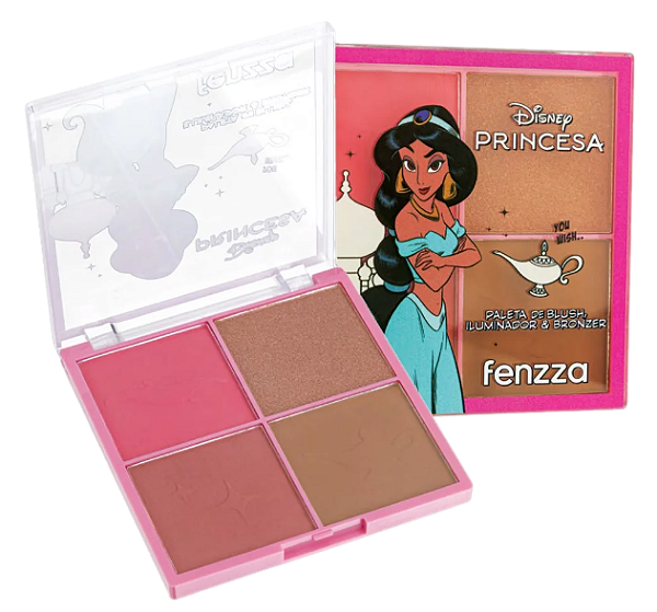 PALETA DE BLUSH, ILUMINADOR & BRONZER - COLEÇÃO: PRINCESAS / FENZZA