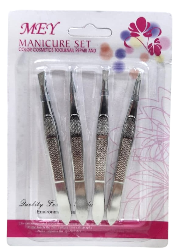 KIT COM 4 PINÇAS PRATEADAS / MEY