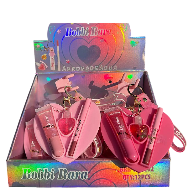 KIT CORAÇÃO COM CHAVEIRO - GLOSSES + CONTORNO LABIAL / BOBBI RARA