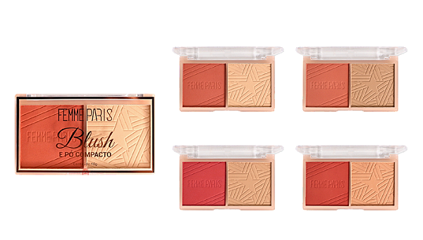DUO DE BLUSH E PÓ COMPACTO - FR902 / FEMME PARIS