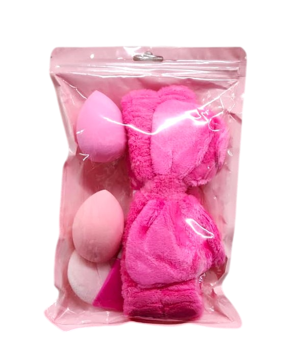 KIT DE ESPONJAS + PINCEL + TIARA PARA SKINCARE