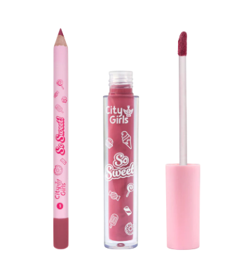 KIT LABIAL SO SWEET (LÁPIS + BATOM) - COR 1 / CITY GIRLS