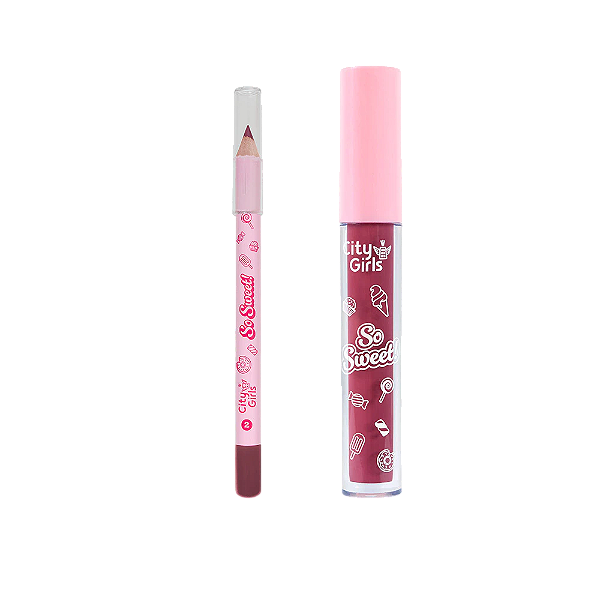 KIT LABIAL SO SWEET (LÁPIS + BATOM) - COR 2 / CITY GIRLS