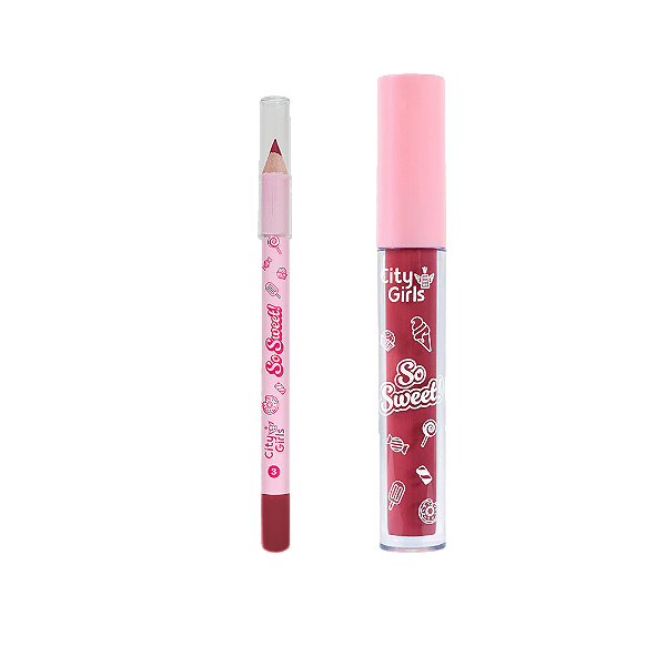 KIT LABIAL SO SWEET (LÁPIS + BATOM) - COR 3 / CITY GIRLS