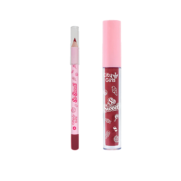KIT LABIAL SO SWEET (LÁPIS + BATOM) - COR 4 / CITY GIRLS