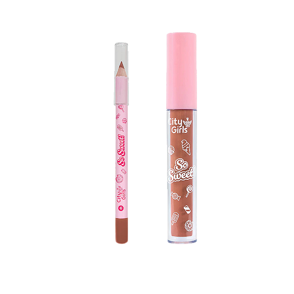 KIT LABIAL SO SWEET (LÁPIS + BATOM) - COR 6 / CITY GIRLS