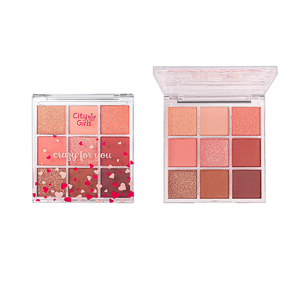 PALETA DE SOMBRAS 9 CORES - CRAZY FOR YOU - COR:A / CITY GIRLS