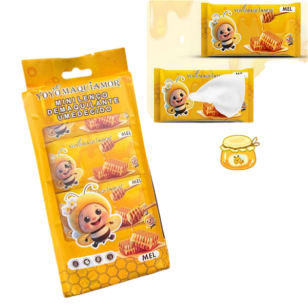 PACOTE COM 8 MINI LENÇOS UMEDECIDOS / YOYO MAQUIAMOR