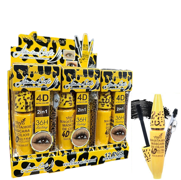 KIT MÁSCARA DE CÍLIOS + LÁPIS PRETO PARA OLHOS / YOYO MAQUIAMOR