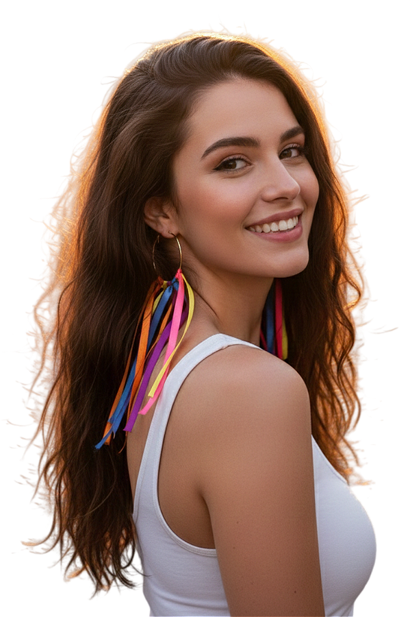 ARGOLA COM FITAS COLORIDAS