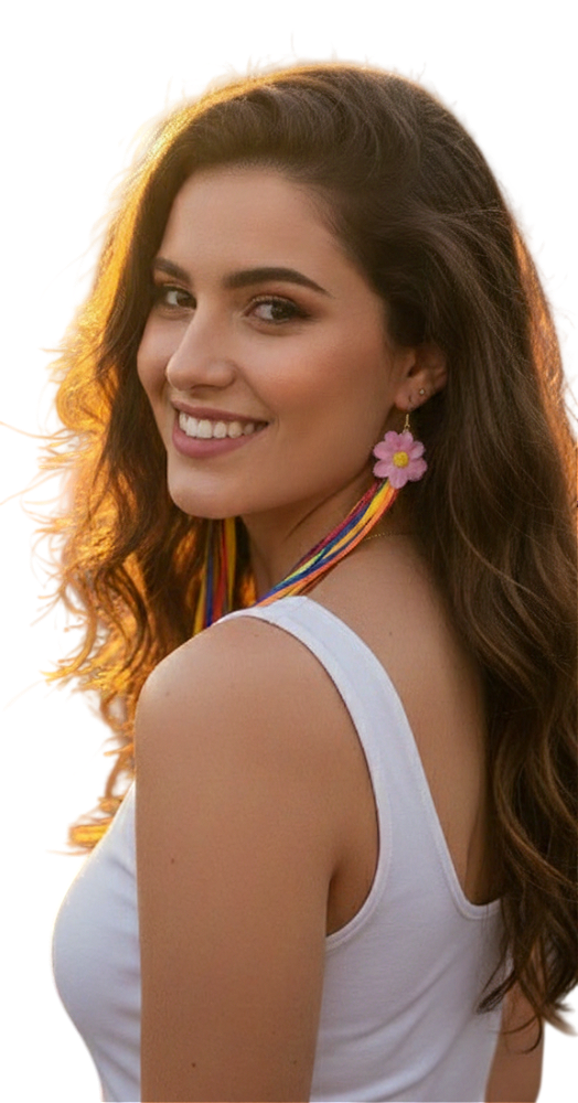 BRINCO DE FLOR COM FITAS COLORIDAS