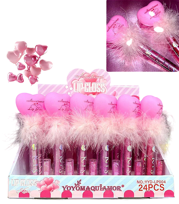 LIP GLOSS COM CORAÇÃO - YYD-LP004 |VALOR UNITÁRIO| / YOYO MAQUIAMOR