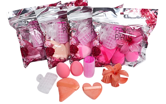 KIT DE ESPONJAS + ACESSÓRIOS PARA CABELO - FM3037 / FEMME PARIS