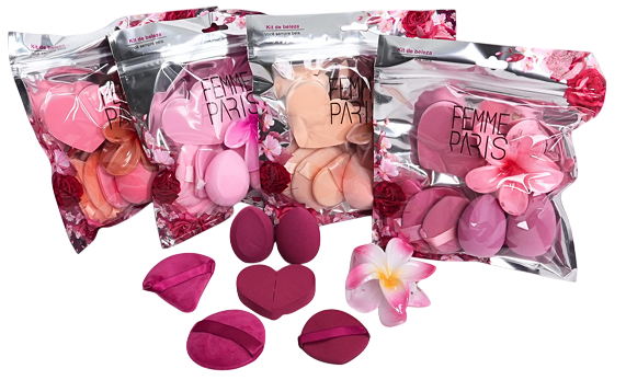 KIT DE ESPONJAS + ACESSÓRIOS PARA CABELO - FM3038 / FEMME PARIS