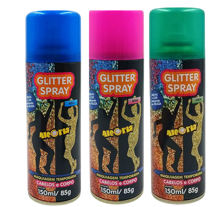 SPRAY COLORIDO COM GLITTER