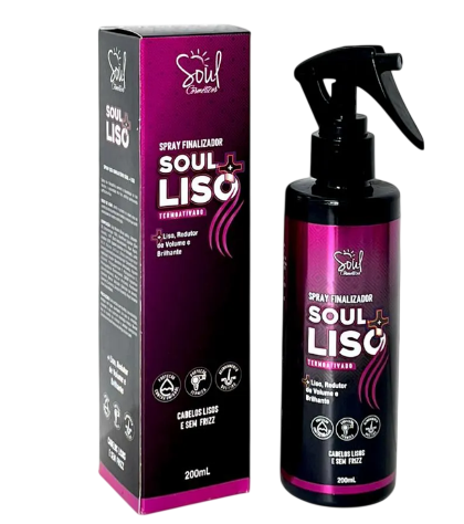 SPRAY FINALIZADOR LISO REDUTOR DE VOLUMES E BRILHANTE -TERMOATIVADO - SOUL COSMÉSTICOS