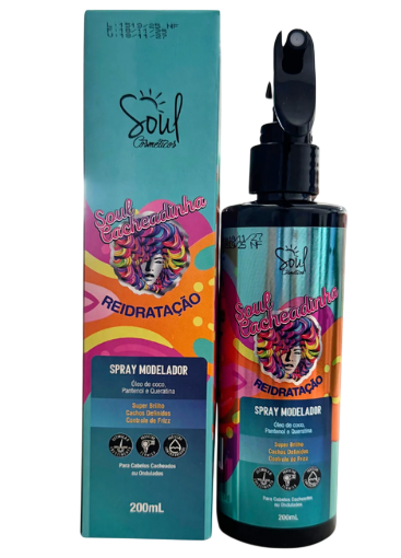 SPRAY MODELADOR ÓLEO DE COCO, PANTENOL E QUERATINA- SOUL CACHEADINHO REIDRATAÇÃO- SOUL COSMÉTICOS