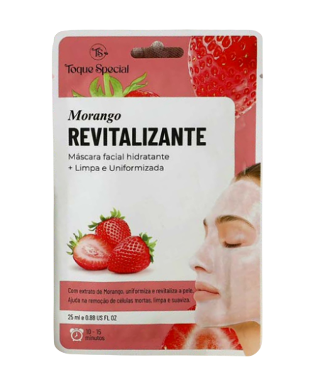 MÁSCARA FACIAL HIDRATANTE MORANGO- REVITALIZANTE- TOQUE SPECIAL