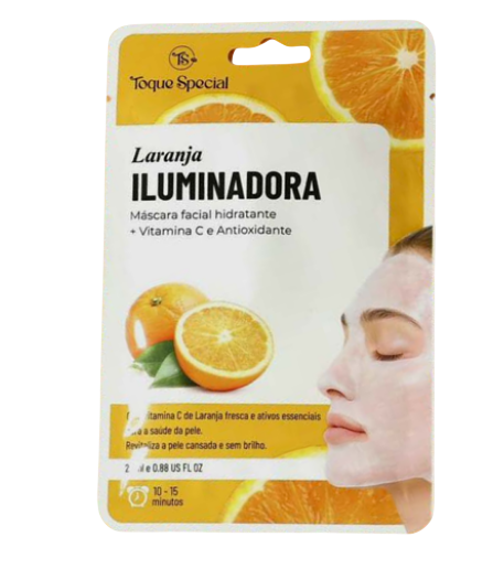 MÁSCARA FACIAL HIDRATANTE LARANJA - ILUMINADORA - TOQUE SPECIAL