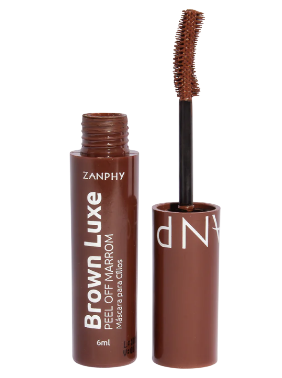 MÁSCARA PARA CÍLIOS BROWN LUXE- PEEL OFF MARROM- / ZANPHY