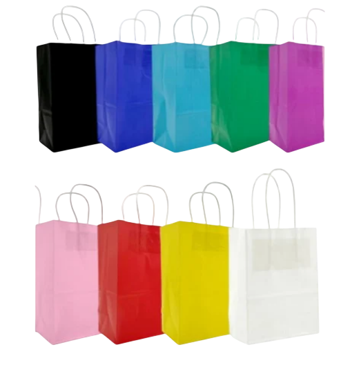 SACOLA DE PAPEL CORES VARIADAS (SAC0146) M - 22 X 27 X 11 cm