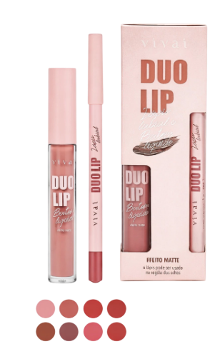 LÁPIS LABIAL E BATOM LIQUÍDO|EFEITO MATTE|-3387.1.1- / VIVAI
