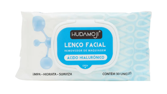 LENÇO FACIAL DEMAQUILANTE- ÁCIDO HIALURÔNICO- / HUDAMOJI