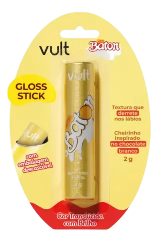 BATOM GLOSS STICK- TRANSLÚCIDA COM BRILHO- VULT