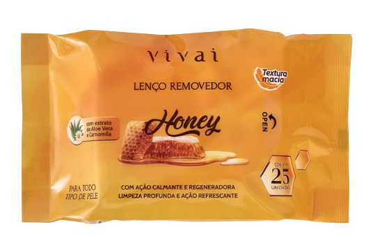 LENÇO REMOVEDOR DE MAQUIAGEM - HONEY / VIVAI