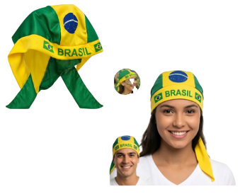 BANDANA UNISSEX - BRASIL VERDE E AMARELO