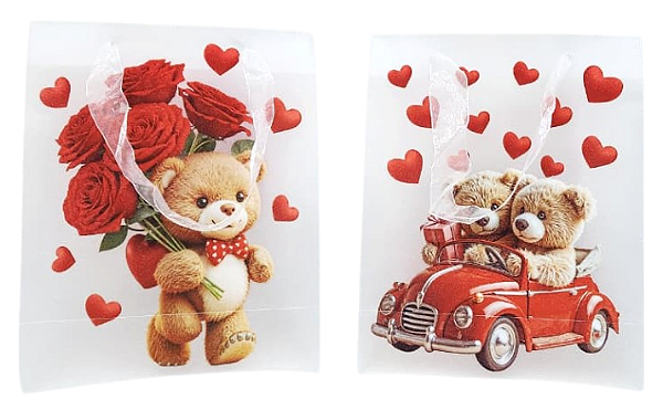 SACOLA TRANSPARENTE DE URSO-TAM:19,5X24,5X9,5 CM- /DV81690