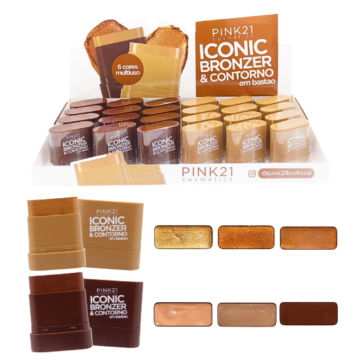 BRONZER & CONTORNO EM BASTÃO-ICONIC /PINK 21