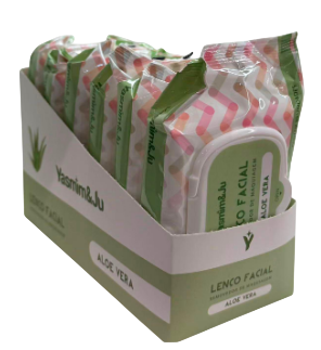 LENÇO DEMAQUILANTE FACIAL - ALOE VERA / YASMIM&JU